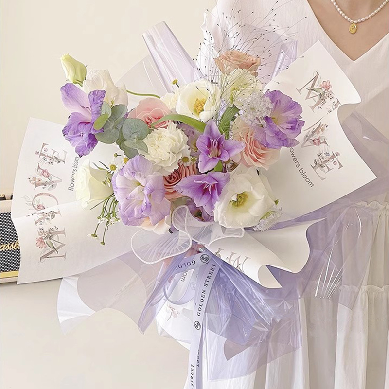 MYHC-74 Jelly Film OPP4.7 Papier d'emballage de fleurs transparent en soie