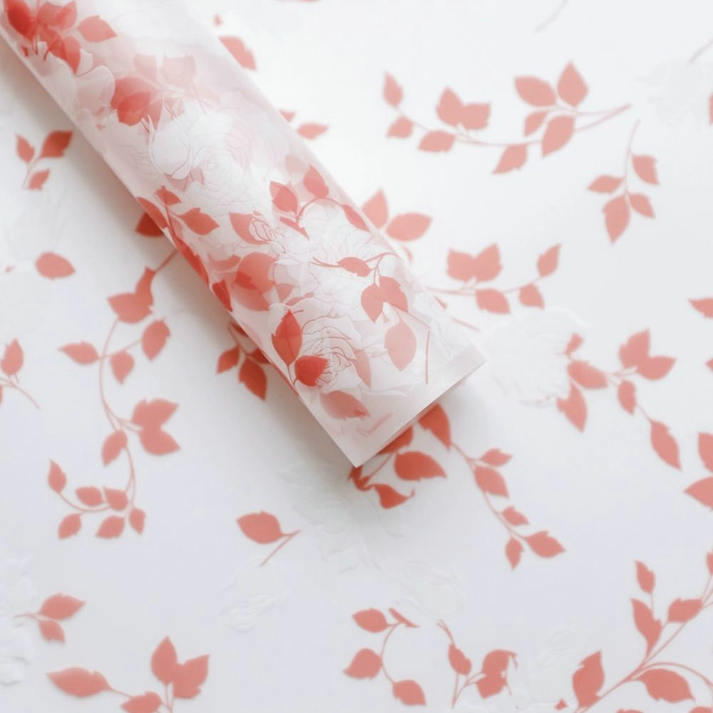 MYHC-79 Rose Print, film d'emballage de fleurs transparent bicolore
