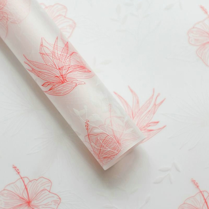 MYHC-80 Lignes de plantes simples Film transparent Fleurs Papier d'emballage