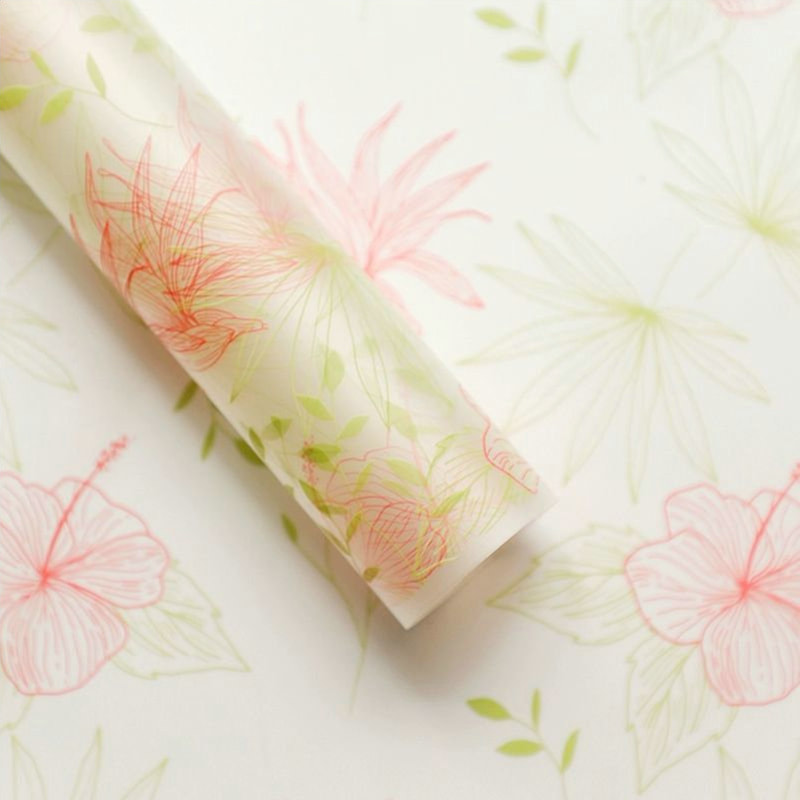 MYHC-80 Lignes de plantes simples Film transparent Fleurs Papier d'emballage