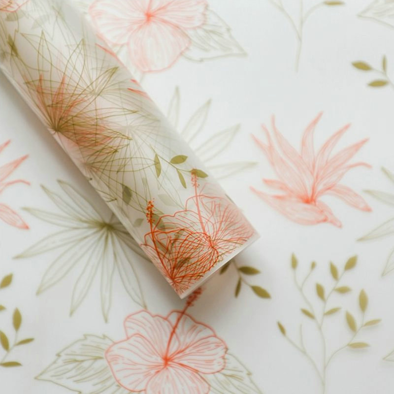 MYHC-80 Lignes de plantes simples Film transparent Fleurs Papier d'emballage