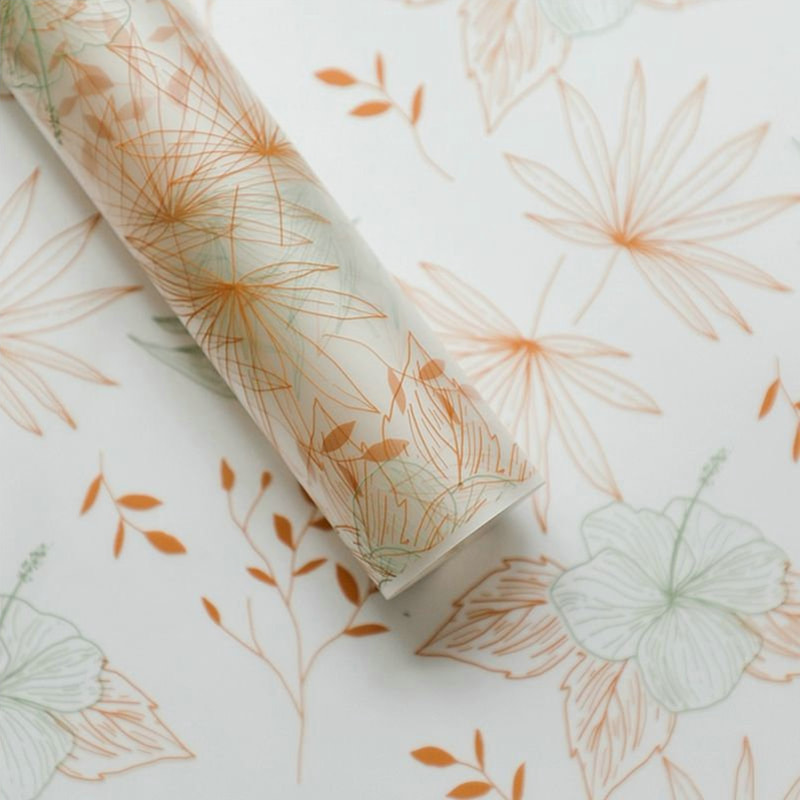 MYHC-80 Lignes de plantes simples Film transparent Fleurs Papier d'emballage