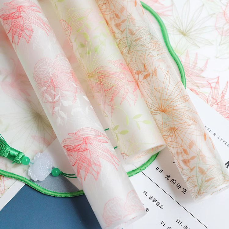 MYHC-80 Lignes de plantes simples Film transparent Fleurs Papier d'emballage