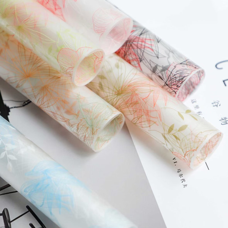MYHC-80 Lignes de plantes simples Film transparent Fleurs Papier d'emballage