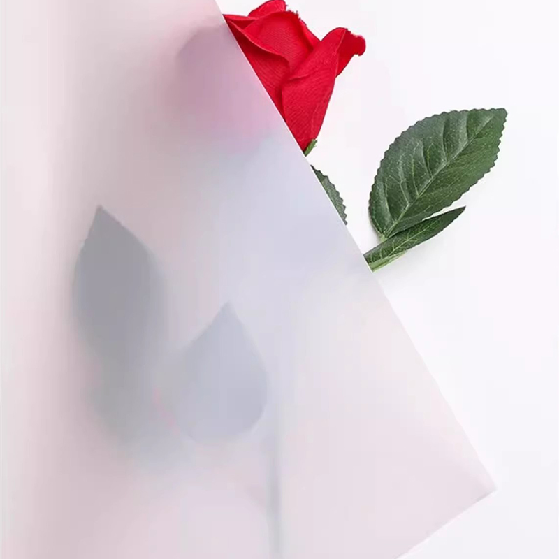 Papier d'emballage de fleurs translucides de couleur unie mate