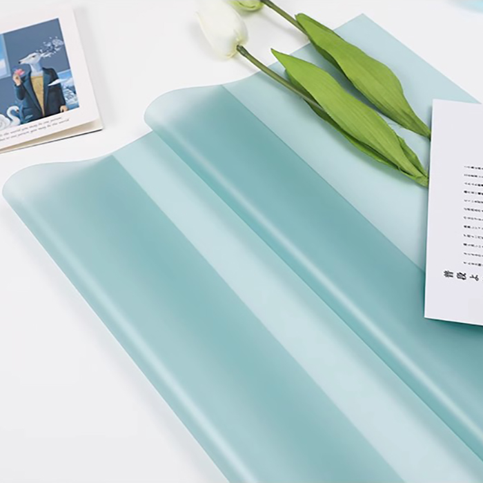 Papier d'emballage de fleurs translucides de couleur unie mate