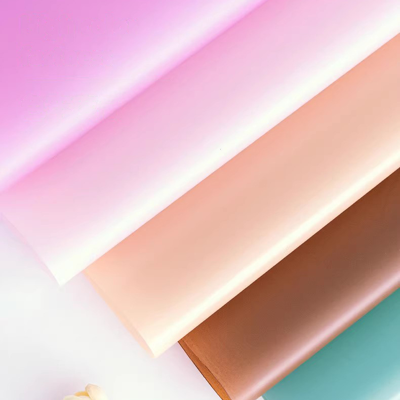 Papier d'emballage de fleurs translucides de couleur unie mate