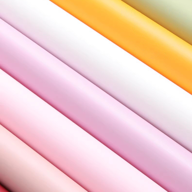 Papier d'emballage de fleurs translucides de couleur unie mate