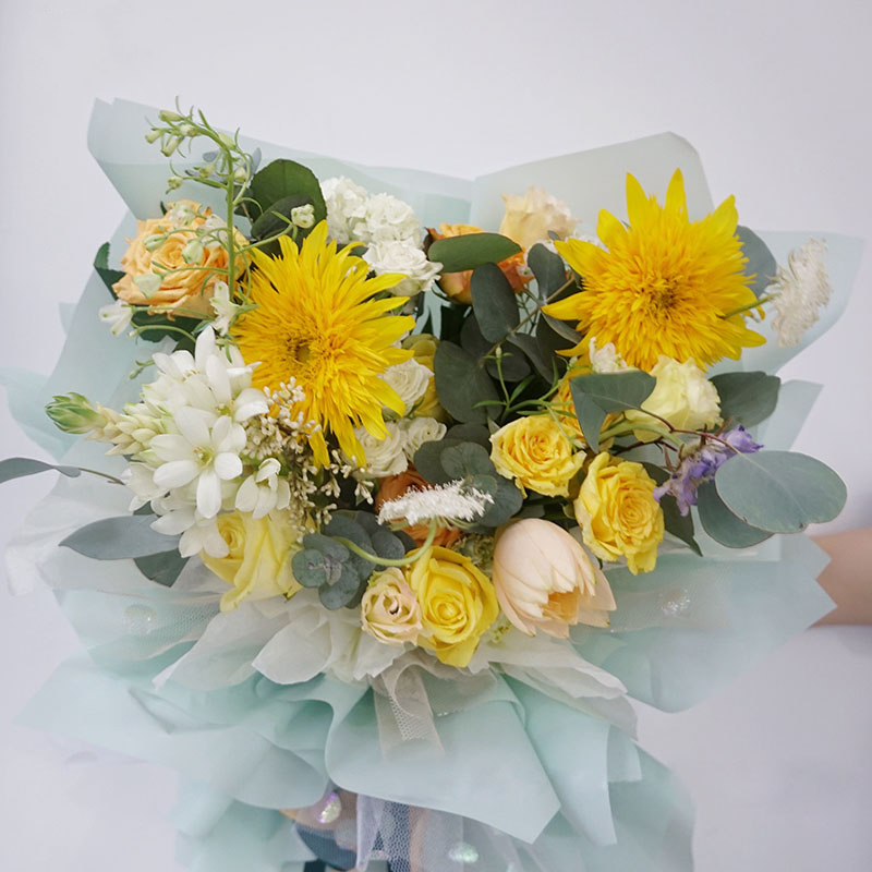 Papier d'emballage de fleurs translucides de couleur unie mate
