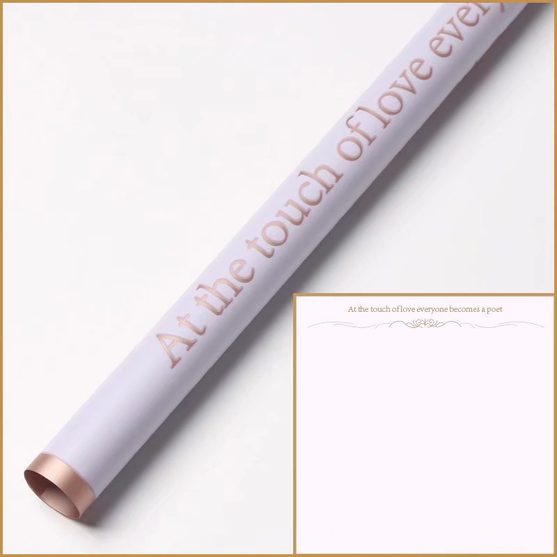 Papier d'emballage de fleurs mat à bords dorés de 9 couleurs