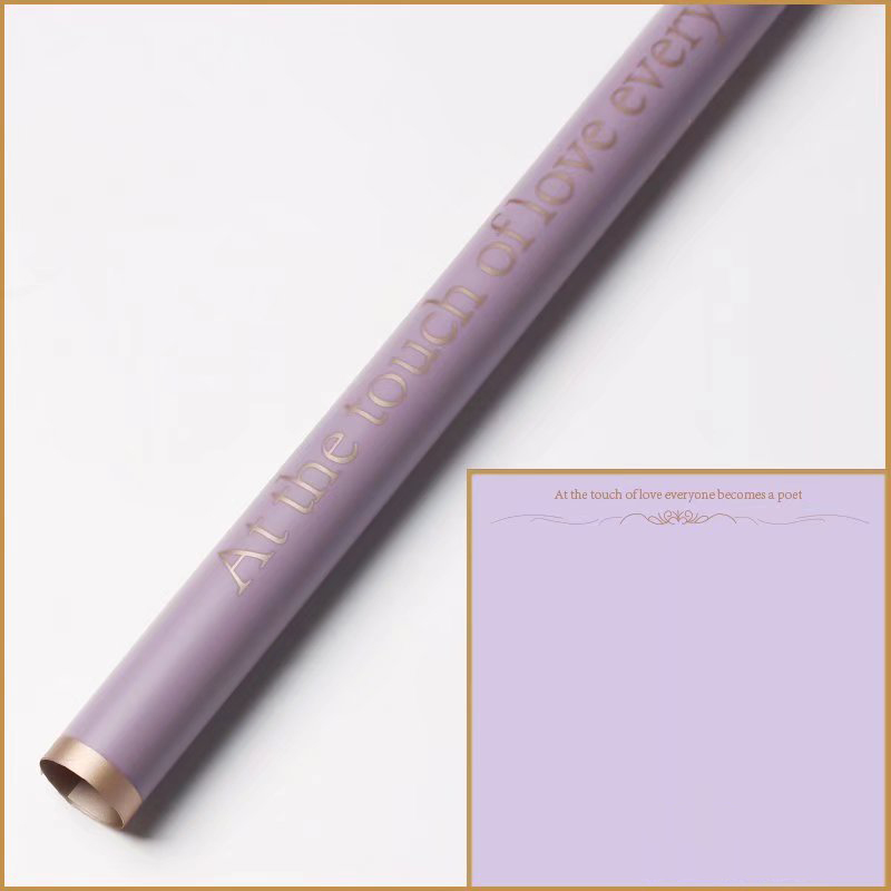 Papier d'emballage de fleurs mat à bords dorés de 9 couleurs