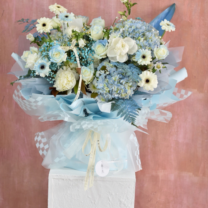 Papier d'emballage pour bouquet à carreaux multicolores