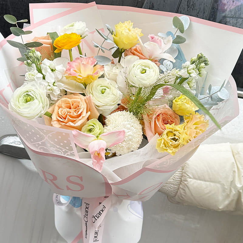 Papier d'emballage de fleurs à texture lisse