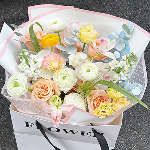 Papier d'emballage de fleurs à texture lisse