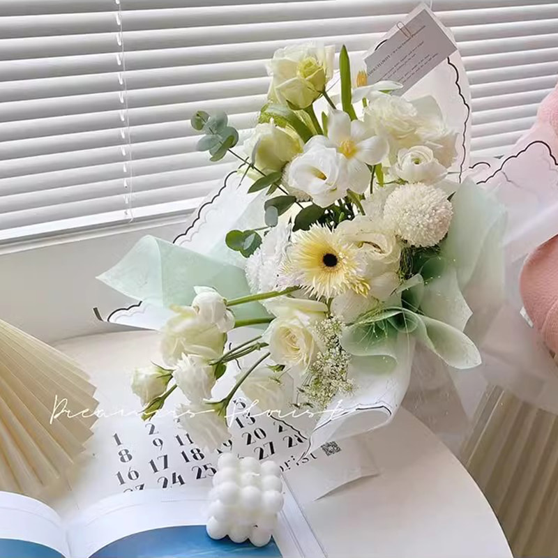 Papier d'emballage de fleurs en film de gelée de pétales