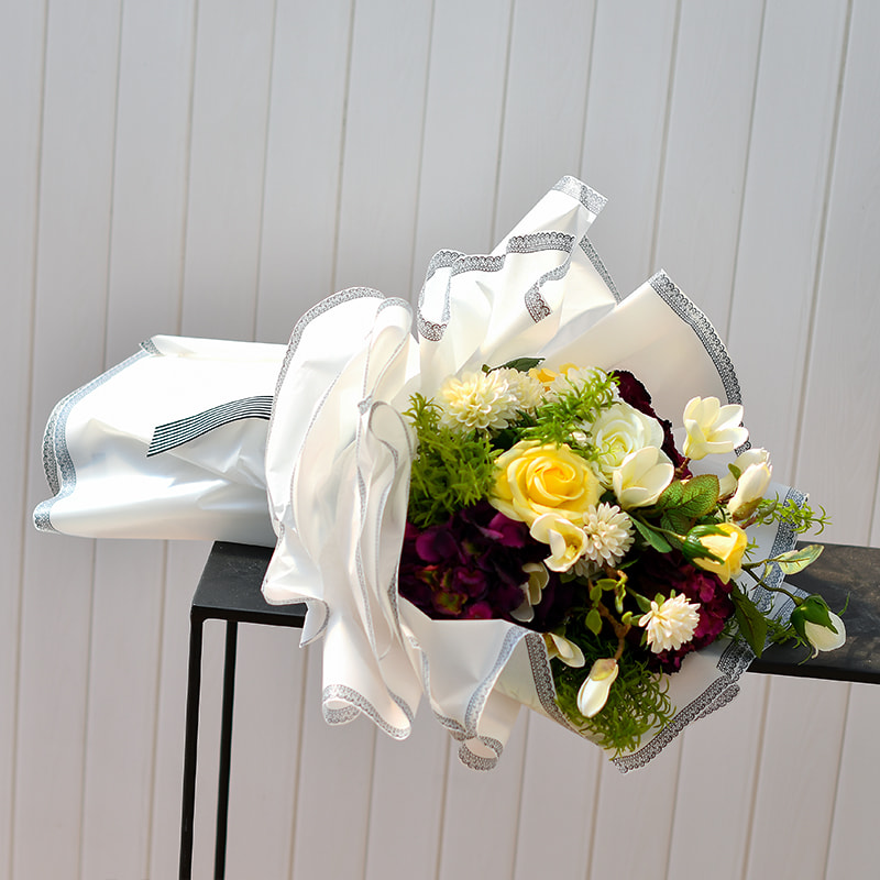 Papier d'emballage de fleurs mat en dentelle