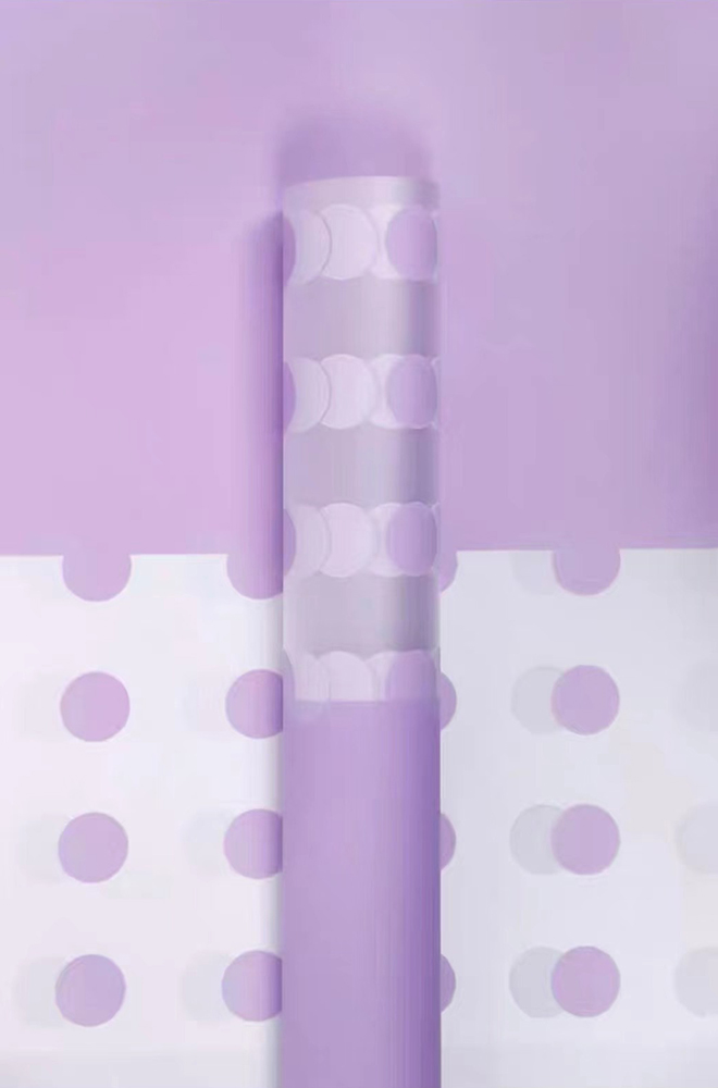 Papier d'emballage transparent à fleurs à pois