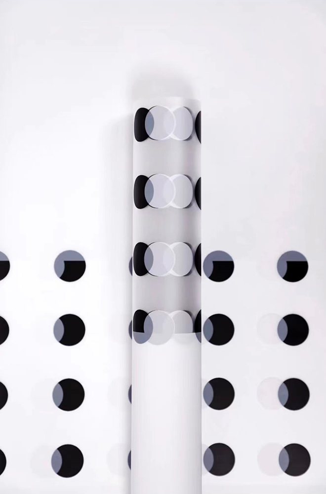 Papier d'emballage transparent à fleurs à pois