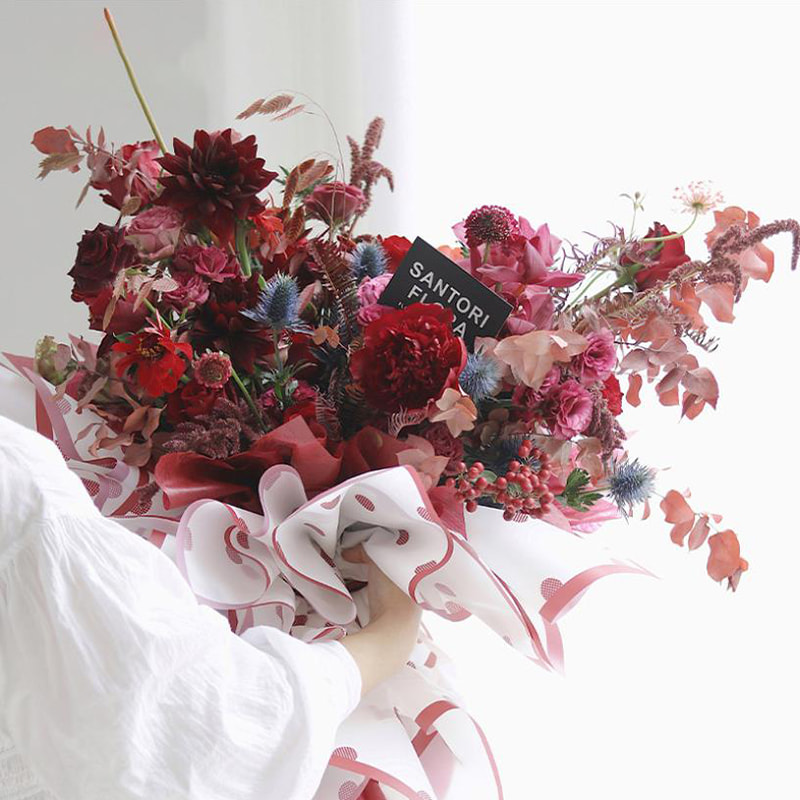 Papier d'emballage de fleurs bricolage mat Hansu