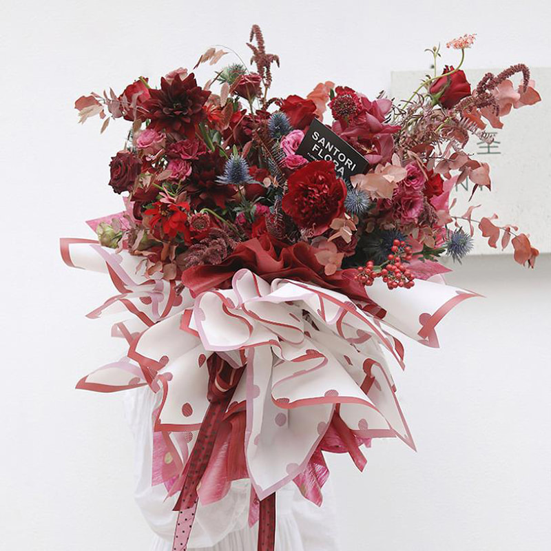 Papier d'emballage de fleurs bricolage mat Hansu