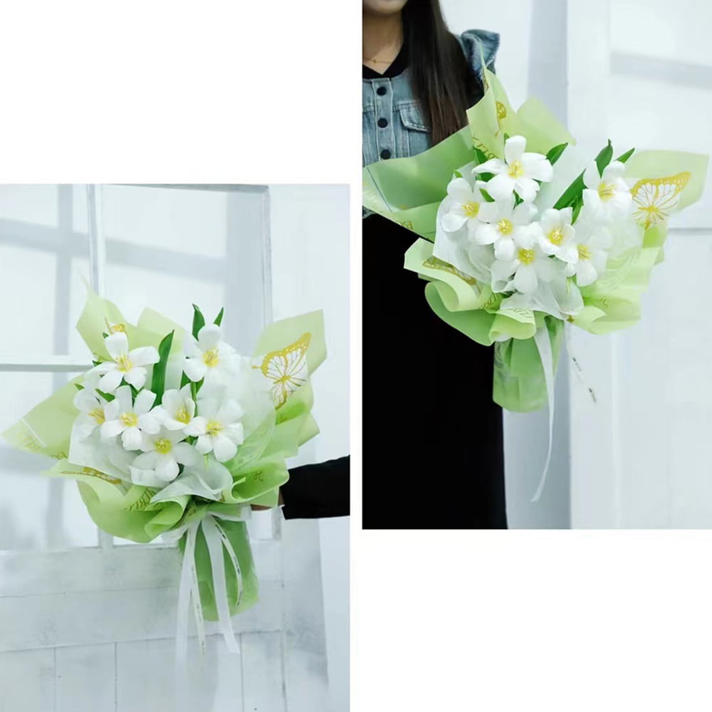 Papier d'emballage floral irisé à carreaux double face