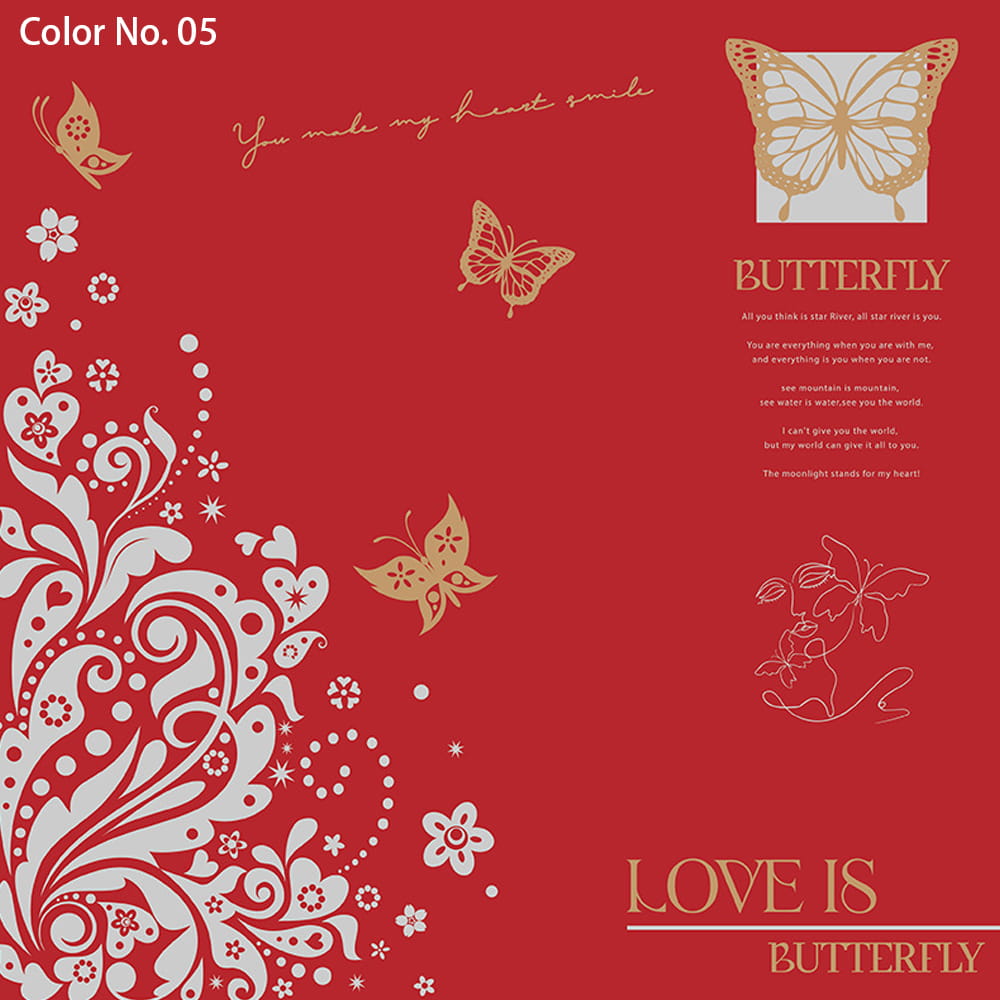 Emballage de bouquet imperméable en papier Nossa avec revêtement simple face, motif imprimé papillon évidé