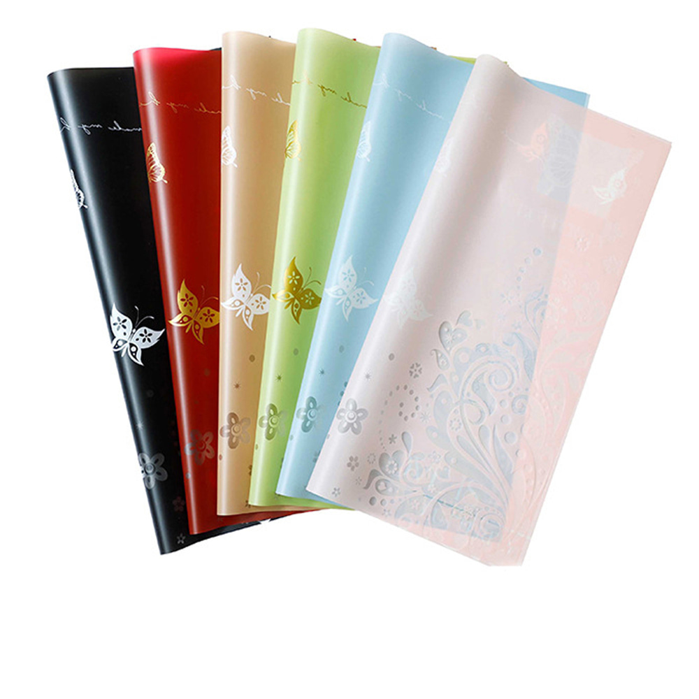 Emballage de bouquet imperméable en papier Nossa avec revêtement simple face, motif imprimé papillon évidé