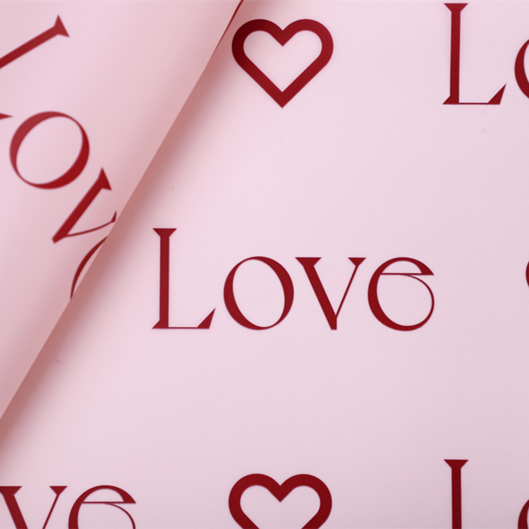 Lettres d'amour imprimées, papier d'emballage de fleurs Nossa avec revêtement imperméable coloré
