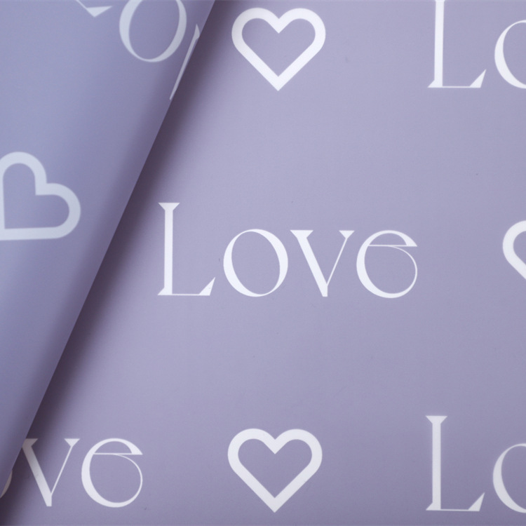 Lettres d'amour imprimées, papier d'emballage de fleurs Nossa avec revêtement imperméable coloré