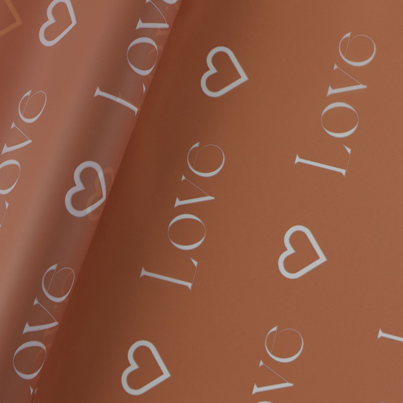 Lettres d'amour imprimées, papier d'emballage de fleurs Nossa avec revêtement imperméable coloré