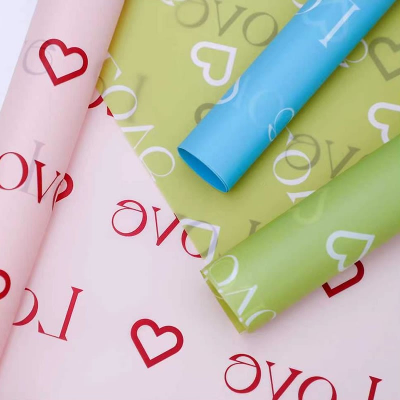 Lettres d'amour imprimées, papier d'emballage de fleurs Nossa avec revêtement imperméable coloré