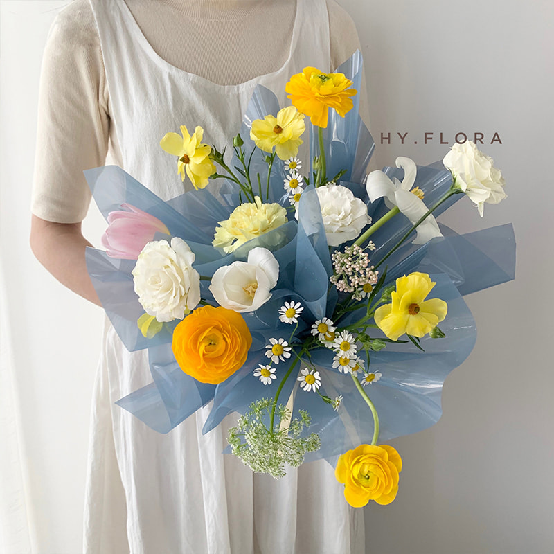 Papier d'emballage de fleurs en verre cristal transparent imperméable