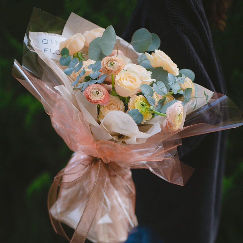 Papier d'emballage de fleurs en verre cristal transparent imperméable