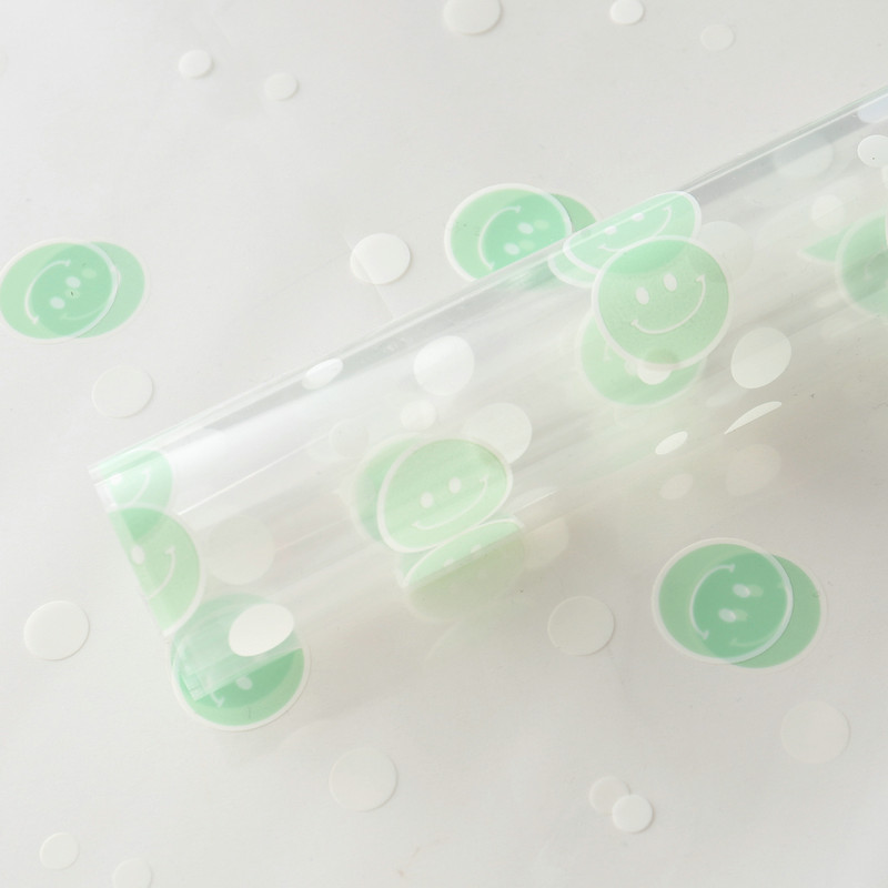 Papier d'emballage de fleur de visage souriant de cellophane d'OPP
