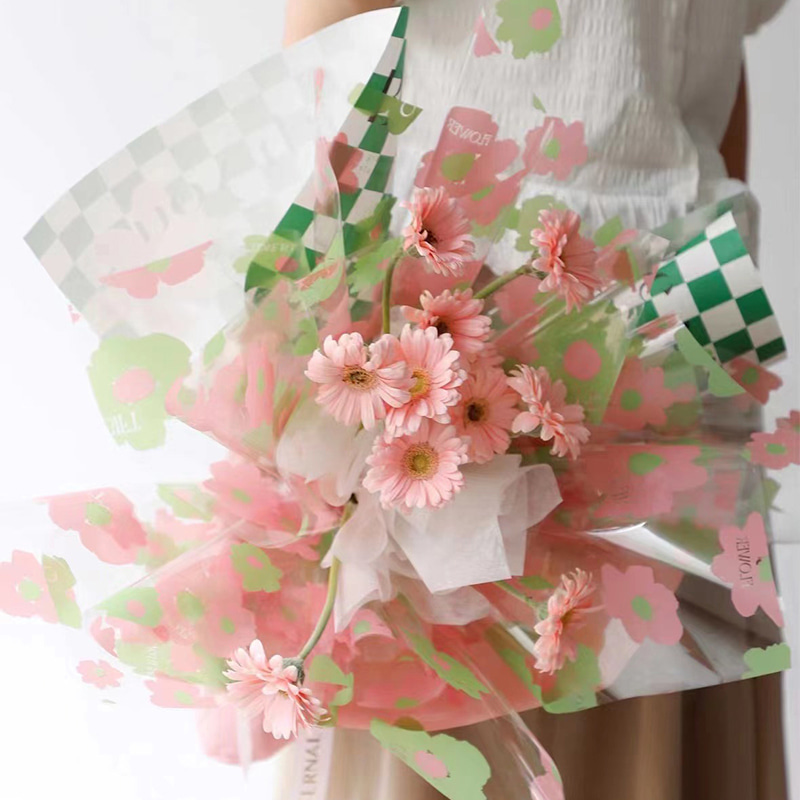 Rouleau d'enveloppe florale en plastique imperméable de 58x58cm