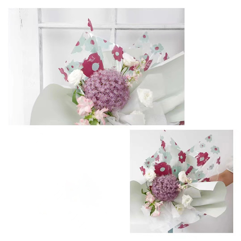 Rouleau d'enveloppe florale en plastique imperméable de 58x58cm