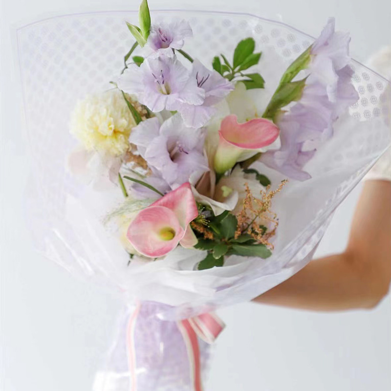 Film d'emballage de fleurs en plastique translucide
