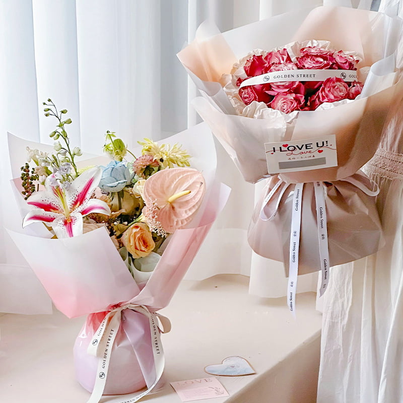 Papier d'emballage de fleurs OPP de 4,5 mil