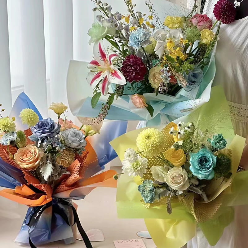 Papier d'emballage de fleurs OPP de 4,5 mil