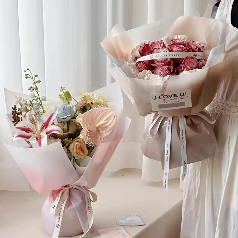 Papier d'emballage de fleurs OPP de 4,5 mil