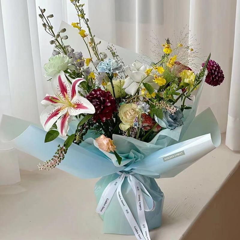 Papier d'emballage de fleurs OPP de 4,5 mil