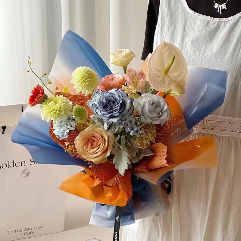 Papier d'emballage de fleurs OPP de 4,5 mil