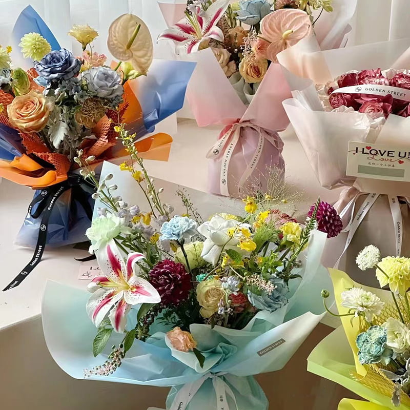 Papier d'emballage de fleurs OPP de 4,5 mil