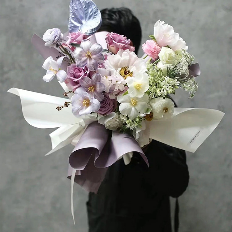 Film d'emballage de fleurs en plastique de 7,5 mil d'épaisseur