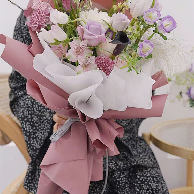 Film d'emballage de fleurs en plastique de 7,5 mil d'épaisseur
