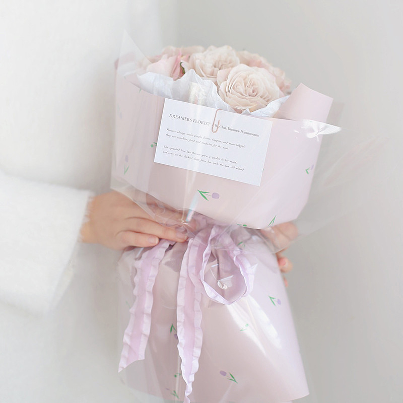 Papier d'emballage épais pour bouquet avec des mots artistiques