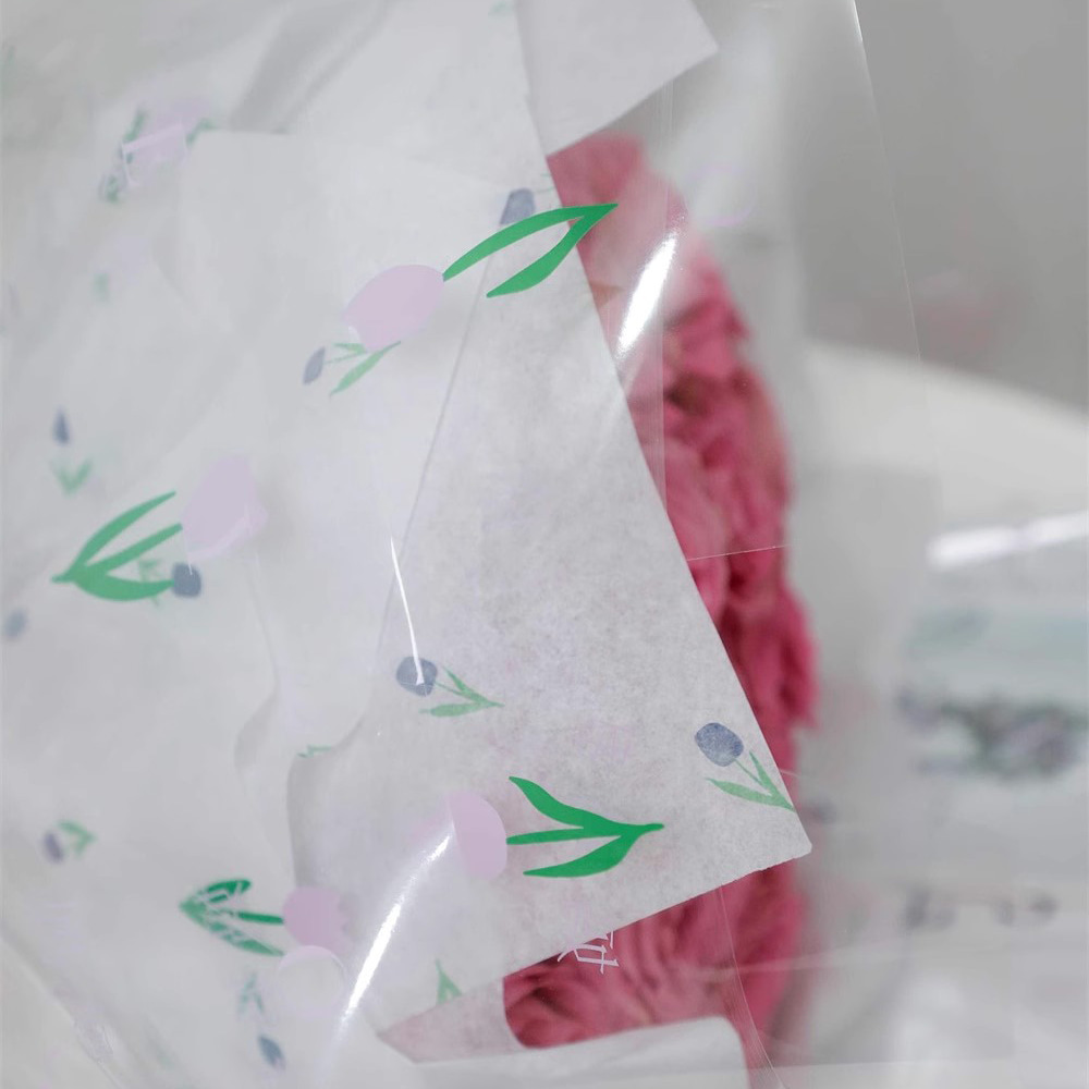 Papier d'emballage épais pour bouquet avec des mots artistiques