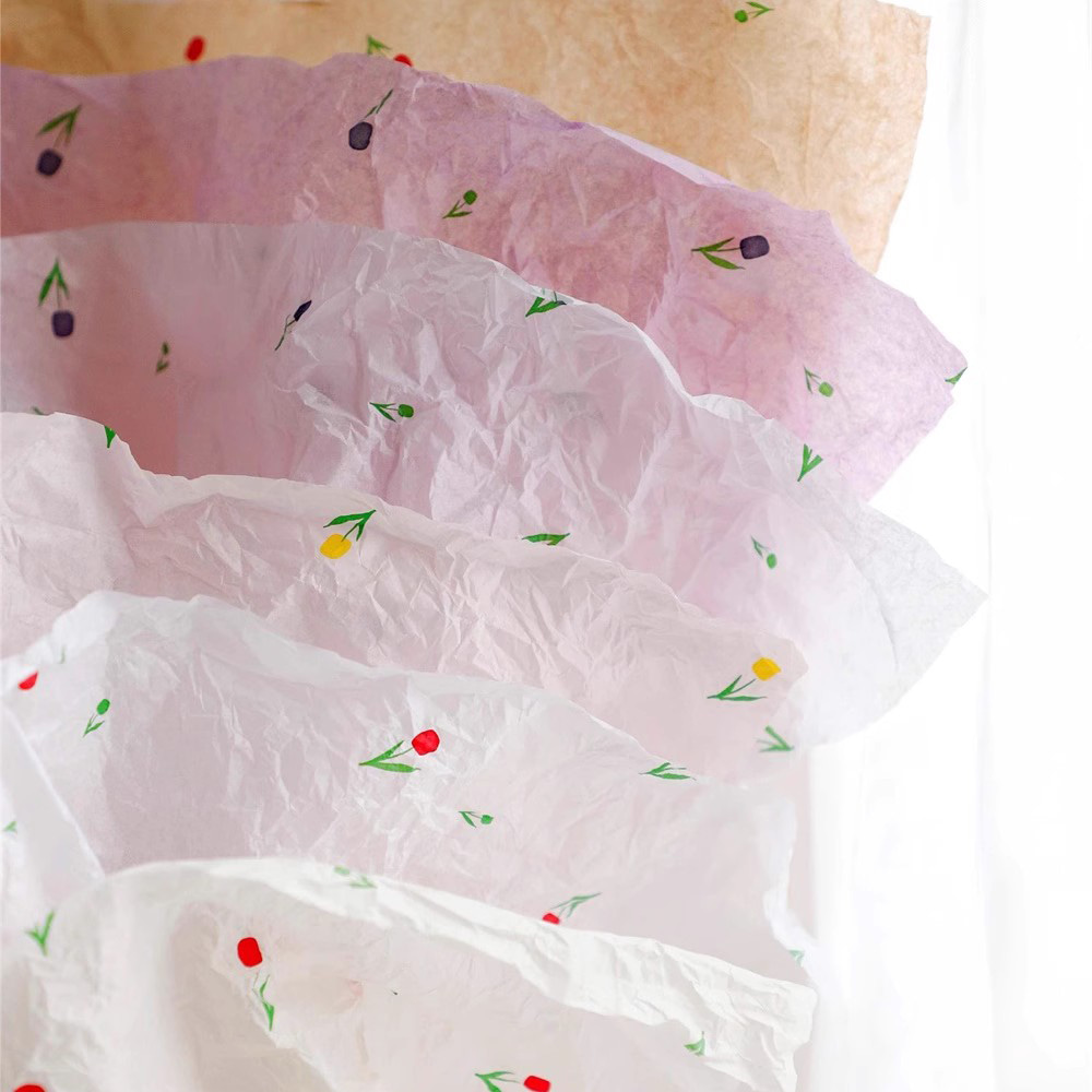 Papier d'emballage épais pour bouquet avec des mots artistiques