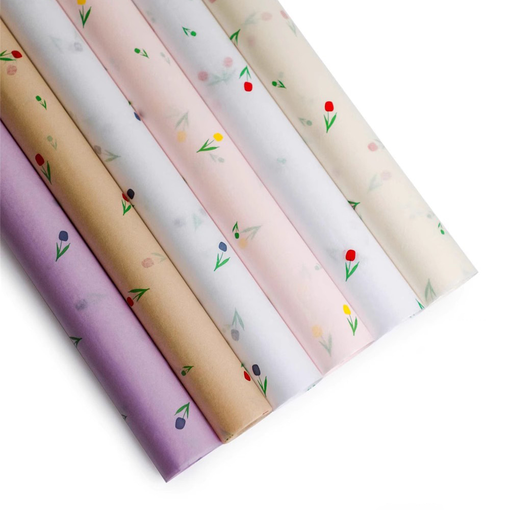 Papier d'emballage épais pour bouquet avec des mots artistiques