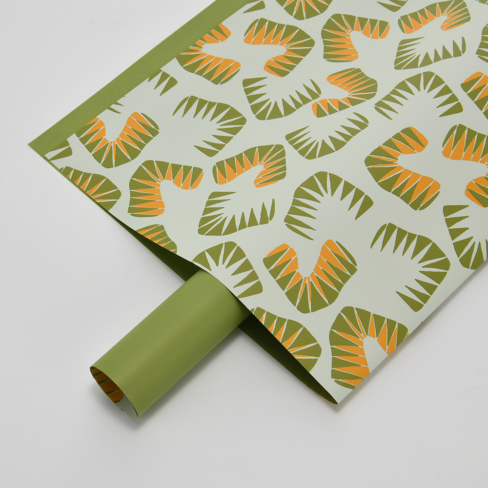 Six papiers d'emballage de fleurs à motifs de feuilles de couleurs vives
